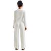 imageSUUKSESS Women Knit Long Sleeve Lounge Sets Ribbed Matching Comfy Two Piece SetsWhite