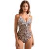 imageSUUKSESS Women Lace One Piece Swimsuit Tummy Control V Neck Bathing Suit87 Leopard