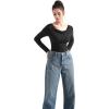 imageSUUKSESS Women Long Sleeve Off Shoulder Tops Trendy Cowl Neck Going Out Shirt for FallBlack
