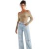 imageSUUKSESS Women Long Sleeve Off Shoulder Tops Trendy Cowl Neck Going Out Shirt for FallKhaki