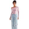 imageSUUKSESS Women Long Sleeve Off Shoulder Tops Trendy Cowl Neck Going Out Shirt for FallPink