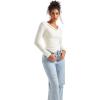 imageSUUKSESS Women Long Sleeve Off Shoulder Tops Trendy Cowl Neck Going Out Shirt for FallWhite