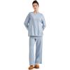 imageSUUKSESS Women Lounge Sets 2 Piece Pajamas Sets Long Sleeve Tops Wide Leg PantsSky Blue