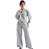 imageSUUKSESS Women Modal Fall 2 piece outfits Oversized Sweatshirt Wide Leg PantsGrey