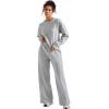imageSUUKSESS Women Modal Fall 2 piece outfits Oversized Sweatshirt Wide Leg PantsGrey