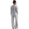imageSUUKSESS Women Modal Fall 2 piece outfits Oversized Sweatshirt Wide Leg PantsGrey
