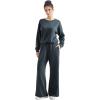 imageSUUKSESS Women Modal Fall 2 piece outfits Oversized Sweatshirt Wide Leg PantsGrey Blue