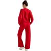 imageSUUKSESS Women Modal Fall 2 piece outfits Oversized Sweatshirt Wide Leg PantsRed