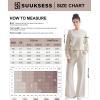 imageSUUKSESS Women Modal Fall 2 piece outfits Oversized Sweatshirt Wide Leg PantsRed