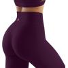imageSUUKSESS Women No Front Seam Buttery Soft Leggings Ruched High Waist Yoga Pants54 Recycled Burgundy