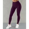 imageSUUKSESS Women No Front Seam Buttery Soft Leggings Ruched High Waist Yoga Pants54 Recycled Burgundy