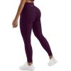 imageSUUKSESS Women No Front Seam Buttery Soft Leggings Ruched High Waist Yoga Pants54 Recycled Burgundy