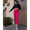 imageSUUKSESS Women No Front Seam Buttery Soft Leggings Ruched High Waist Yoga Pants54 Recycled Hot Pink