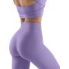 imageSUUKSESS Women No Front Seam Buttery Soft Leggings Ruched High Waist Yoga Pants54 Recycled Light Purple