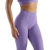 imageSUUKSESS Women No Front Seam Buttery Soft Leggings Ruched High Waist Yoga Pants54 Recycled Light Purple