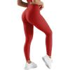 imageSUUKSESS Women No Front Seam Buttery Soft Leggings Ruched High Waist Yoga Pants54 Recycled Red