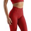 imageSUUKSESS Women No Front Seam Buttery Soft Leggings Ruched High Waist Yoga Pants54 Recycled Red