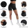 imageSUUKSESS Women No Front Seam Buttery Soft Workout Shorts Ruched High Waisted Tummy Control Gym Shorts1 Recycled Black