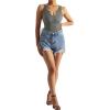 imageSUUKSESS Women Notch Neck Ribbed Seamless Bodysuit Padded Sexy Tank Tops1 Grey