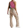 imageSUUKSESS Women Notch Neck Ribbed Seamless Bodysuit Padded Sexy Tank Tops1 Hot Pink