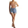 imageSUUKSESS Women Notch Neck Ribbed Seamless Bodysuit Padded Sexy Tank Tops1 Khaki
