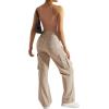 imageSUUKSESS Women Notch Neck Ribbed Seamless Bodysuit Padded Sexy Tank Tops1 Khaki