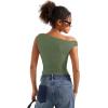 imageSUUKSESS Women Off Shoulder Tops Sleeveless Shirts Y2K Going Out Crop Tank TopArmy Green