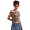 imageSUUKSESS Women Off Shoulder Tops Sleeveless Shirts Y2K Going Out Crop Tank TopCheetah Print