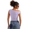 imageSUUKSESS Women Off Shoulder Tops Sleeveless Shirts Y2K Going Out Crop Tank TopLight Purple