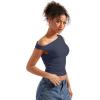 imageSUUKSESS Women Off Shoulder Tops Sleeveless Shirts Y2K Going Out Crop Tank TopNavy Blue
