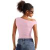 imageSUUKSESS Women Off Shoulder Tops Sleeveless Shirts Y2K Going Out Crop Tank TopPink