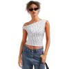 imageSUUKSESS Women Off Shoulder Tops Sleeveless Shirts Y2K Going Out Crop Tank TopPolka Dots