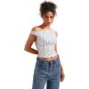 imageSUUKSESS Women Off Shoulder Tops Sleeveless Shirts Y2K Going Out Crop Tank TopPolka Dots