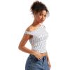 imageSUUKSESS Women Off Shoulder Tops Sleeveless Shirts Y2K Going Out Crop Tank TopPolka Dots