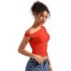 imageSUUKSESS Women Off Shoulder Tops Sleeveless Shirts Y2K Going Out Crop Tank TopRed