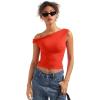 imageSUUKSESS Women Off Shoulder Tops Sleeveless Shirts Y2K Going Out Crop Tank TopRed