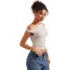 imageSUUKSESS Women Off Shoulder Tops Sleeveless Shirts Y2K Going Out Crop Tank TopStone