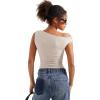 imageSUUKSESS Women Off Shoulder Tops Sleeveless Shirts Y2K Going Out Crop Tank TopStone