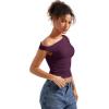 imageSUUKSESS Women Off Shoulder Tops Sleeveless Shirts Y2K Going Out Crop Tank TopViolet