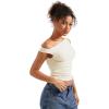 imageSUUKSESS Women Off Shoulder Tops Sleeveless Shirts Y2K Going Out Crop Tank TopWhite