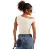 imageSUUKSESS Women Off Shoulder Tops Sleeveless Shirts Y2K Going Out Crop Tank TopWhite