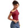 imageSUUKSESS Women Off Shoulder Tops Sleeveless Shirts Y2K Going Out Crop Tank TopWine Red