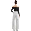 imageSUUKSESS Women Off the Shoulder Bodysuit Double Lined Going Out Short Sleeve Strapless Thong Body suit01 Black