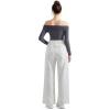 imageSUUKSESS Women Off the Shoulder Bodysuit Double Lined Going Out Short Sleeve Strapless Thong Body suit01 Grey