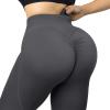 imageSUUKSESS Women Reflective High Waisted Running Leggings with Pockets Yoga Pants22 Peach Butt Lifting Grey