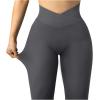 imageSUUKSESS Women Reflective High Waisted Running Leggings with Pockets Yoga Pants22 Peach Butt Lifting Grey