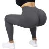 imageSUUKSESS Women Reflective High Waisted Running Leggings with Pockets Yoga Pants22 Peach Butt Lifting Grey