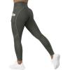 imageSUUKSESS Women Reflective High Waisted Running Leggings with Pockets Yoga Pants35 Army Green