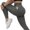 imageSUUKSESS Women Reflective High Waisted Running Leggings with Pockets Yoga Pants35 Army Green