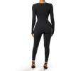 imageSUUKSESS Women Ribbed One Piece Jumpsuits Yoga Short Sleeve Workout Jumpsuits1 Black